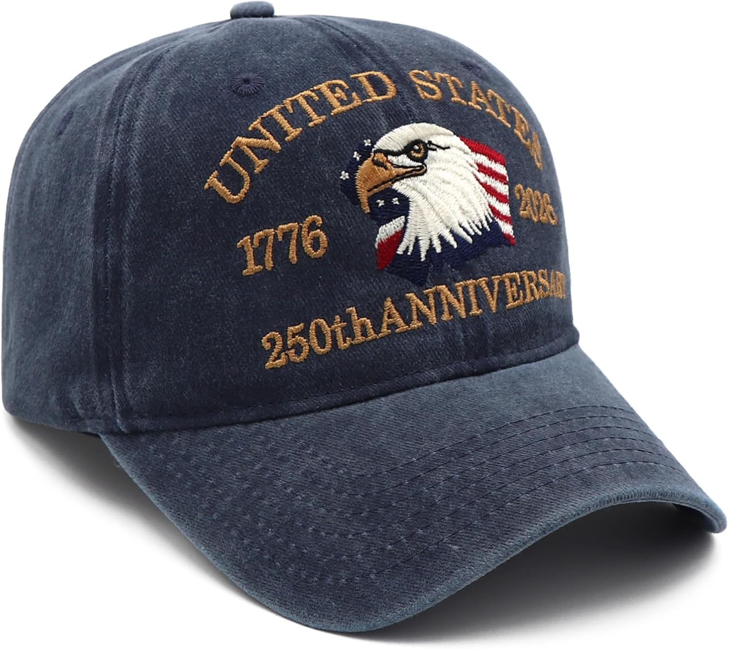 250 Anniversary USA Hat, Eagle Patriotic Embroidery Baseball Cap - Image 3