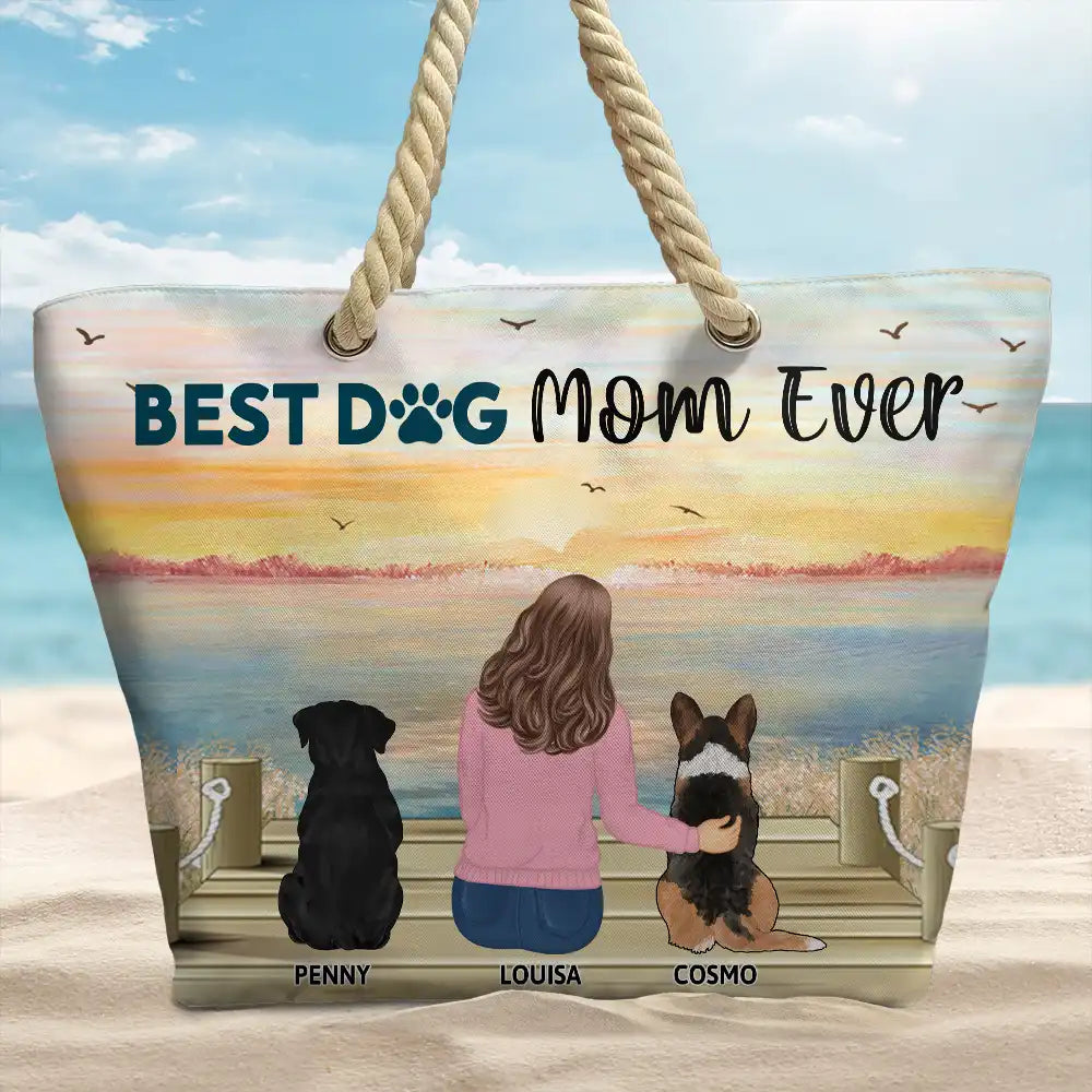 A Girl And Her Dog A Bond That Can't Be Broken - Personalized Beach Bag - Image 2