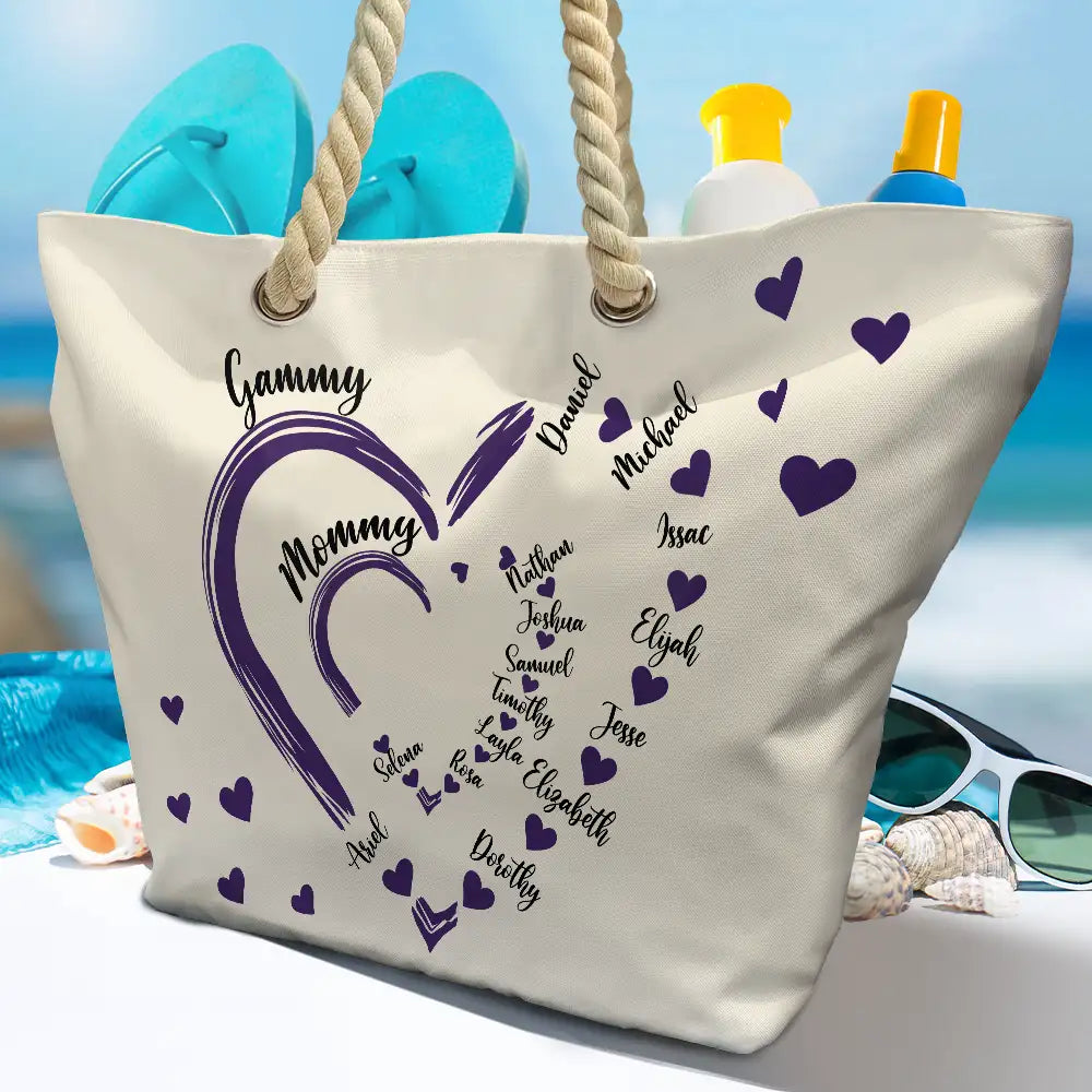 Mom Grandma Little Sweethearts - Personalized Beach Bag - Image 4