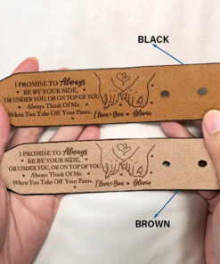 Alternative view of I Promise To Always Be By Your Side - Personalized Engraved Leather Belt
