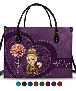 Birth Flowers Bloom Where You're Planted Woman Mom Grandma - Personalized Leather Bag