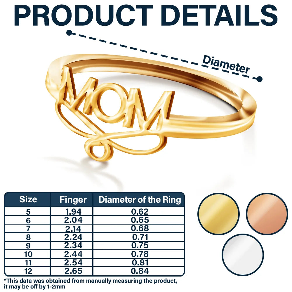 Beautiful Ring For Mom And Grandma - Personalized Custom Shaped Ring - Image 5