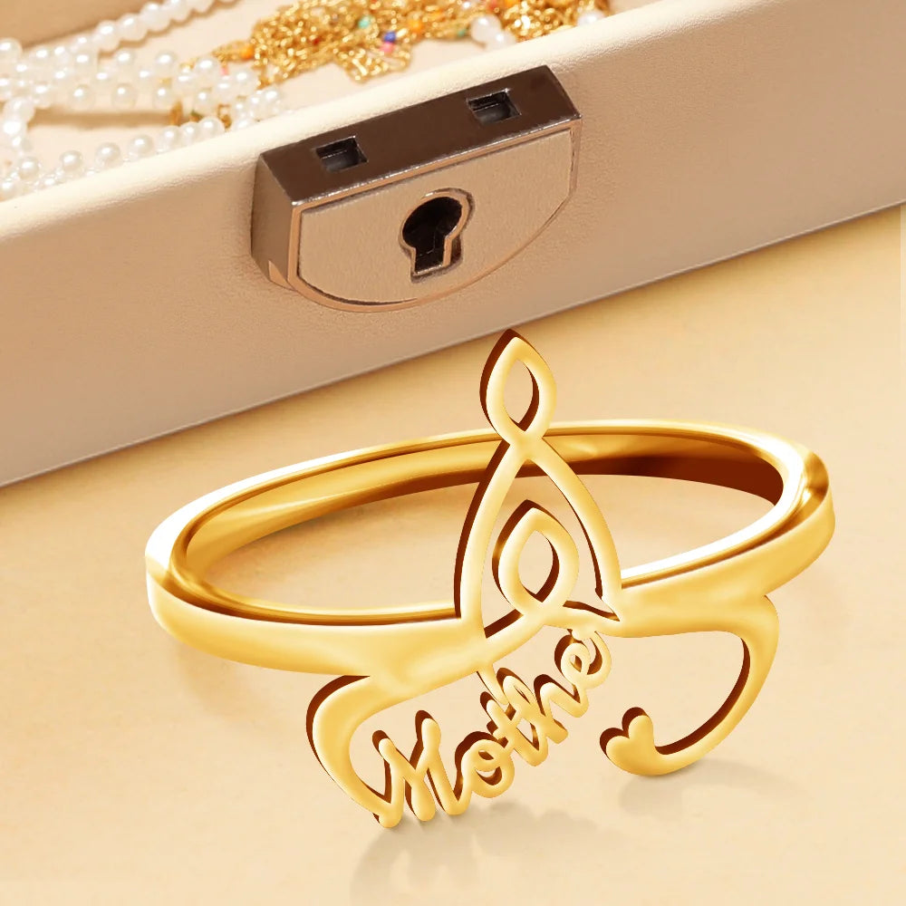 Celtic Motherhood Symbol - Personalized Custom Shaped Ring - Image 2