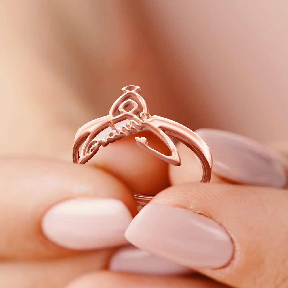 Celtic Motherhood Symbol - Personalized Custom Shaped Ring - Image 3