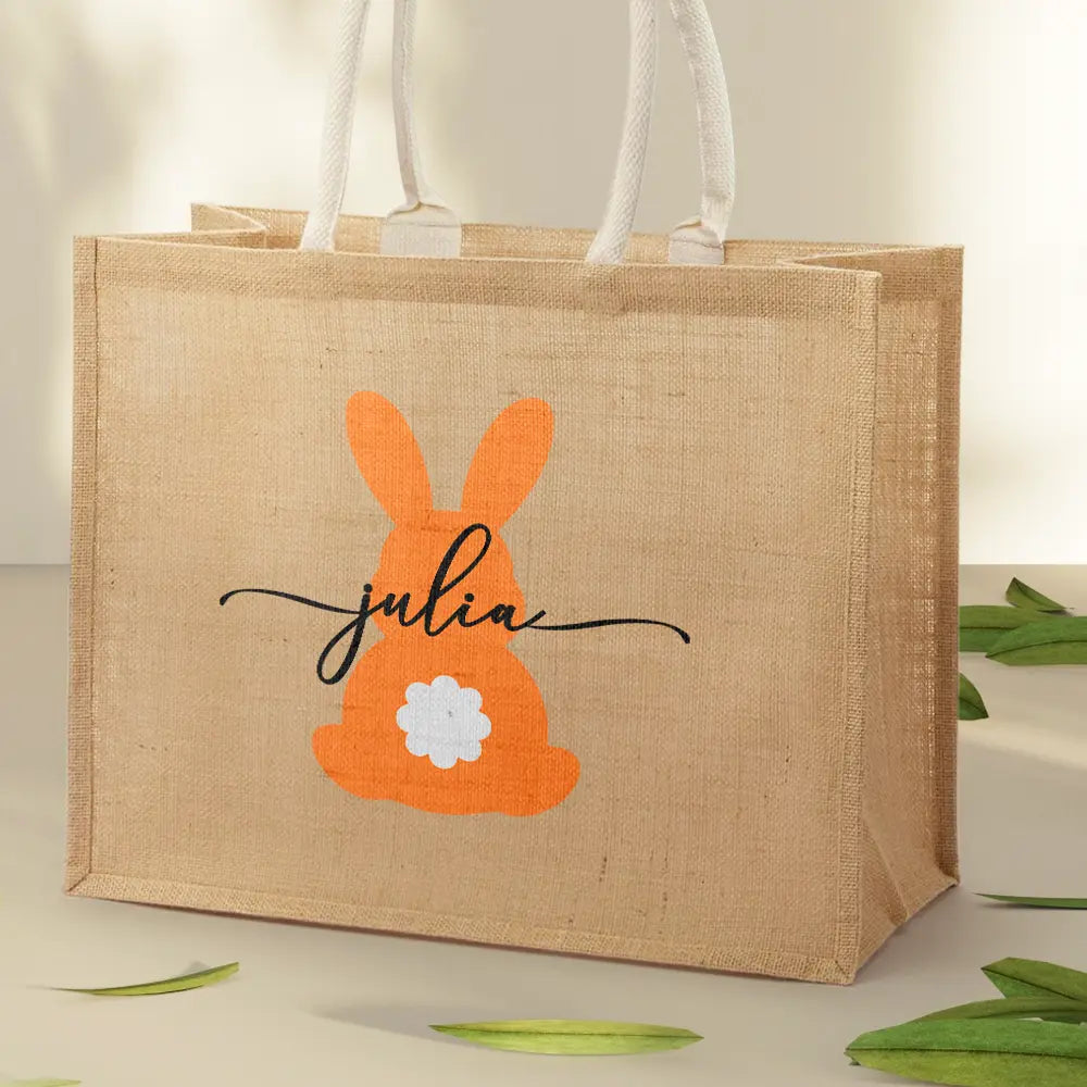 Easter Egg Hunt - Personalized Jute Beach Bag - Image 2