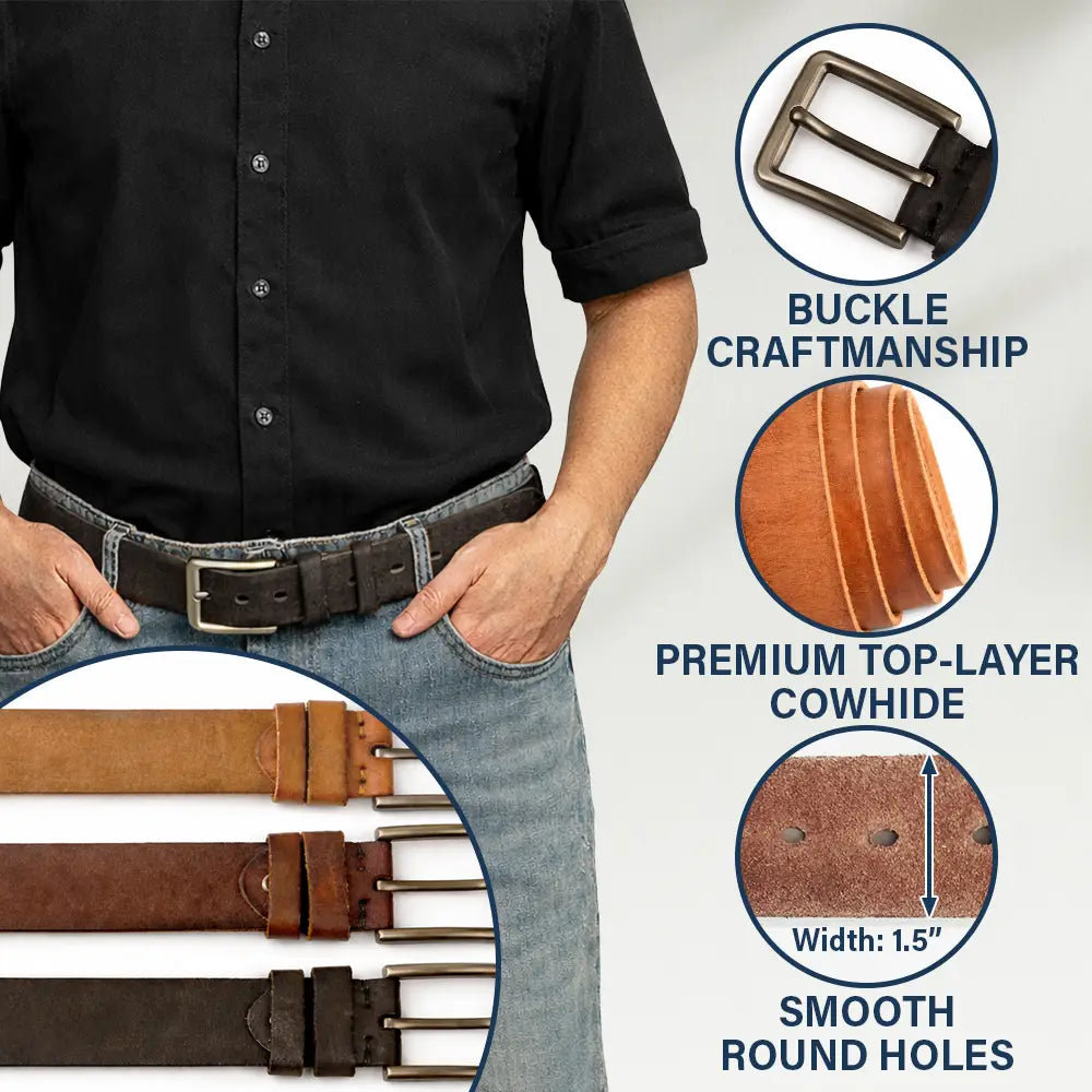 Naughty Hand I Love Every Bone In Your Body Spicy Couple - Personalized Cowhide Leather Belt - Image 4