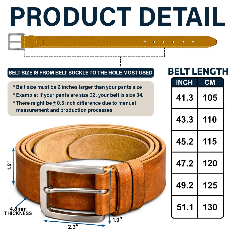 I Promise To Always Be By Your Side Naughty Couple - Personalized Cowhide Leather Belt - Image 5