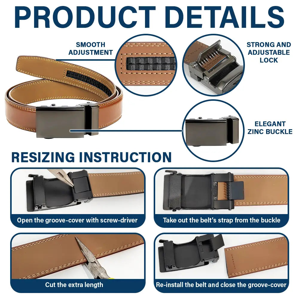 Custom Photo Outline Sketch Forget Father's Day We Love You Everyday - Personalized Leather Belt With Engraved Buckle - Image 5