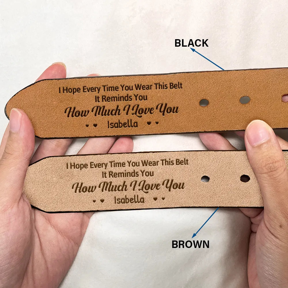 Moment You Became My Daddy - Personalized Engraved Leather Belt - Image 2