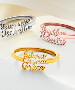 Multiple Stacked Names - Personalized Custom Shaped Ring