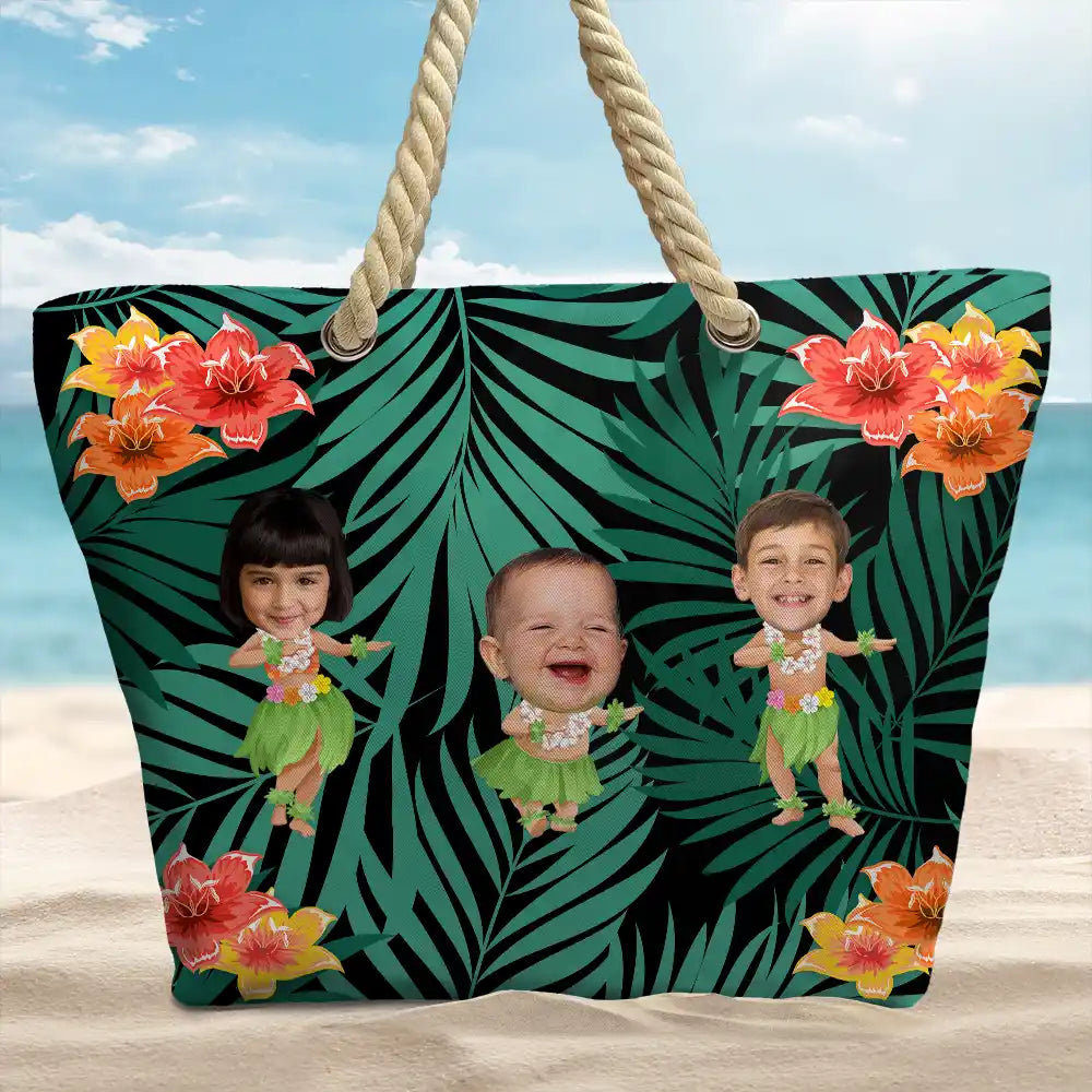 Custom Photo Hula Dancing - Personalized Beach Bag - Image 3
