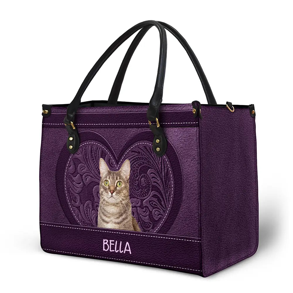Custom Photo Best Friend For Life Dog Cat - Personalized Leather Bag - Image 3
