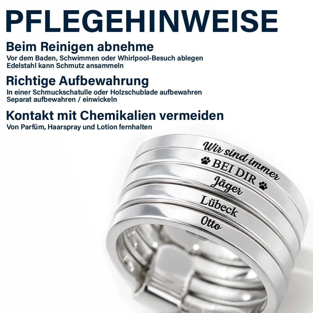 Gedenkgeschenk Ich Bin Immer Bei Dir - Personalisierte Herz-Stapelringe - Image 4