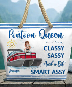 Pontoon Queen Classy Sassy - Personalized Beach Bag