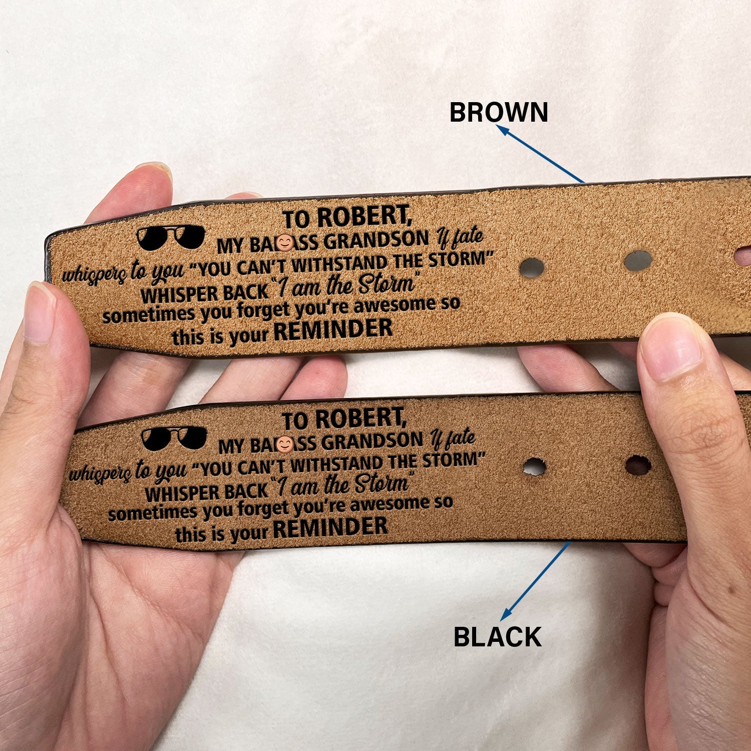 To My Son This Is Your Reminder - Birthday, Loving Gift For Son, Grandson, Niece - Personalized Engraved Leather Belt - Image 2