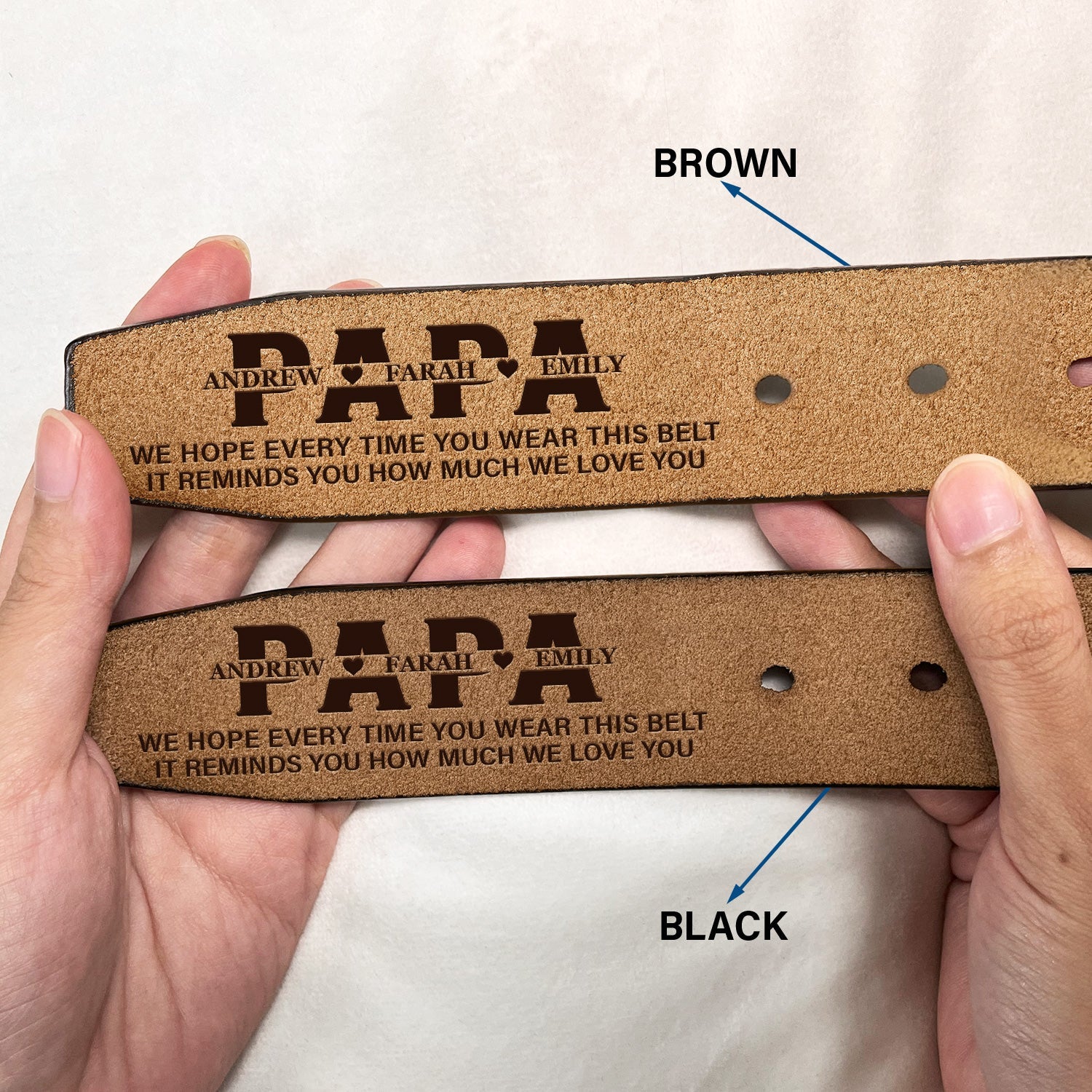 You Wear This Reminds You How Much I Love You - Personalized Engraved Leather Belt - Image 2