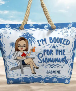 Alternative view of Just Read A Book And Chill - Personalized Beach Bag