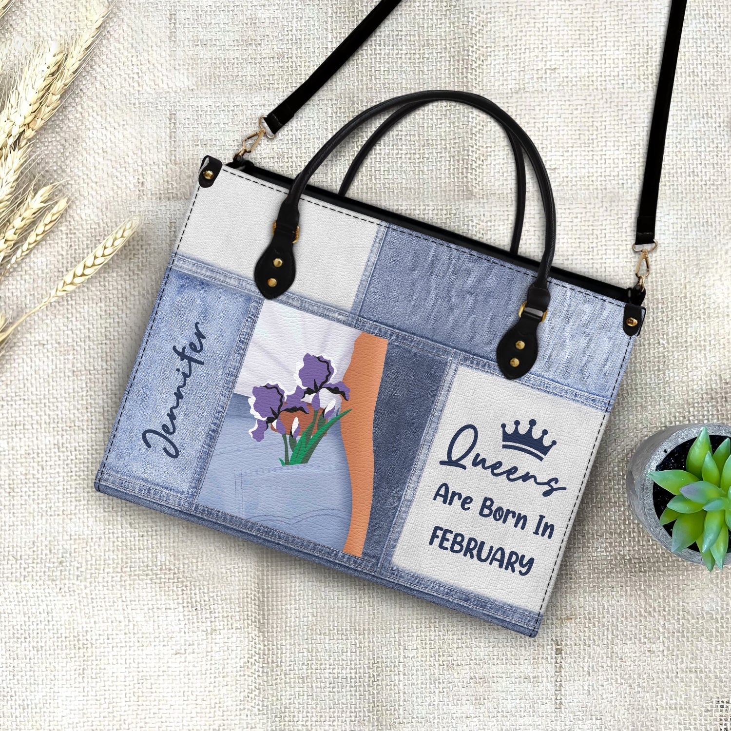 Queens Are Born - Birthday Gift For Women - Personalized Leather Bag - Image 4