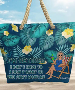 Alternative view of I'm Retired I Don't Have To - Personalized Beach Bag
