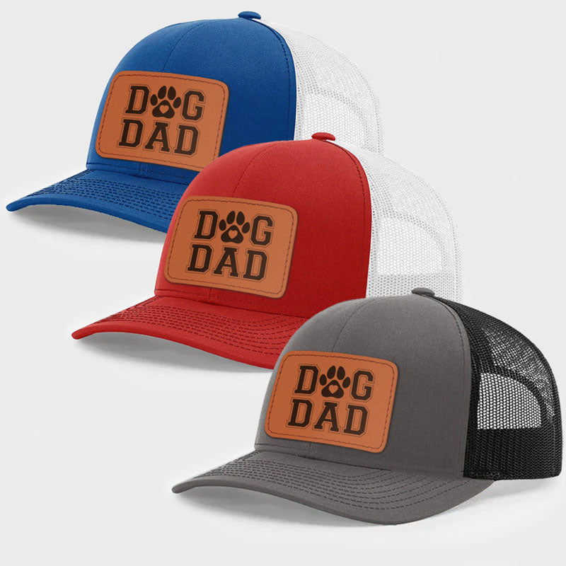 Dog Dad Hat, Leather Patch Hat, Gift For Dog Dad - Image 2